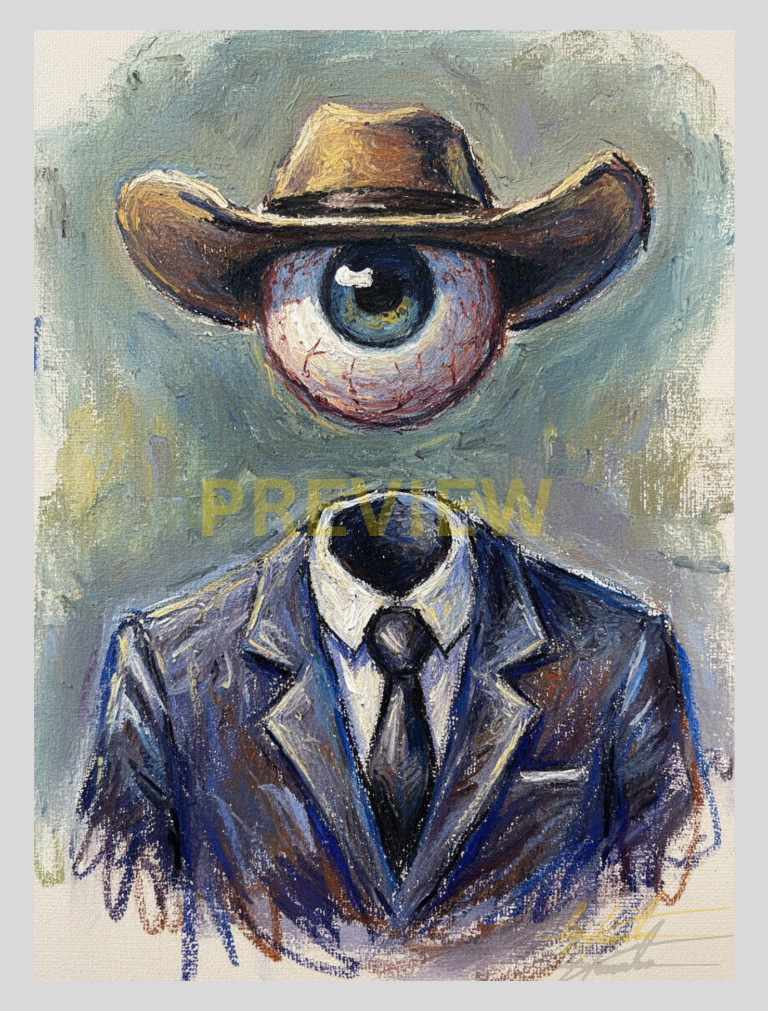 An eye in a suit